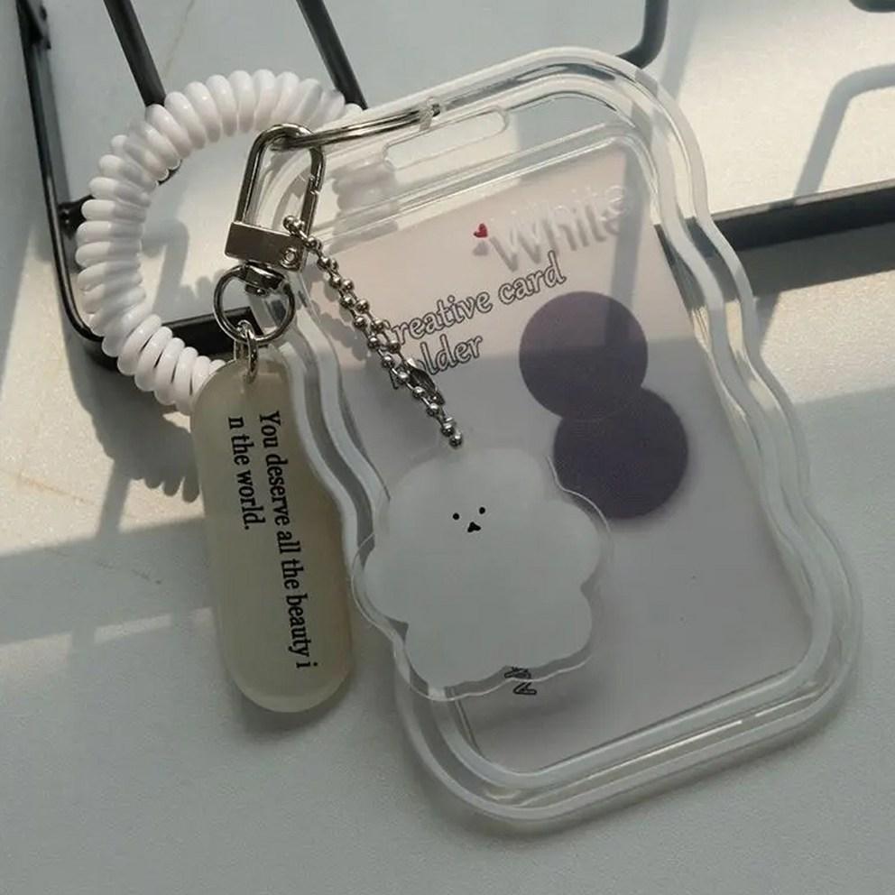 Silver Cow Poka Holder Idol Top Loader Photocard Transportation Card Student ID Keyring