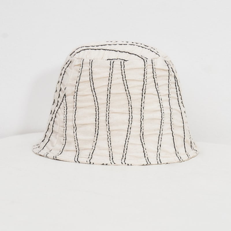 MOHAN TFR STITCH COTTON BUCKET HAT_IVORY