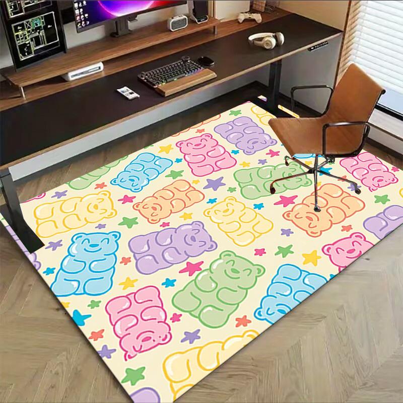 1PC Gummy Bears Stars Extra Large Non-Slip Floor Carpet, Office, Family, Bedroom, Studio - Large Area Rug Indoor Rugs, Vibrant Colors-W234