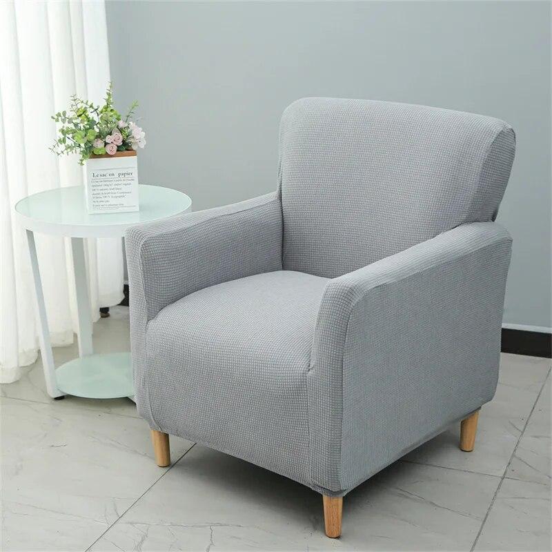 Solid Color Tub Club Armchair Cover Stretch Sloping Arm Back Slipcover Soft Single Small Chair Seater Sofa Covers For Home Club