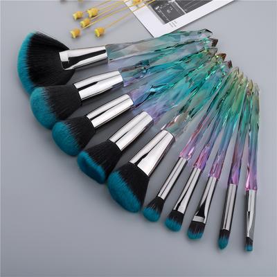 10PCS Kristall Make-Up Pinsel Set Lose Pulver pulver rouge Kontur Foundation Make-up Lidschatten Concealer Schönheit Werkzeug Set ZH