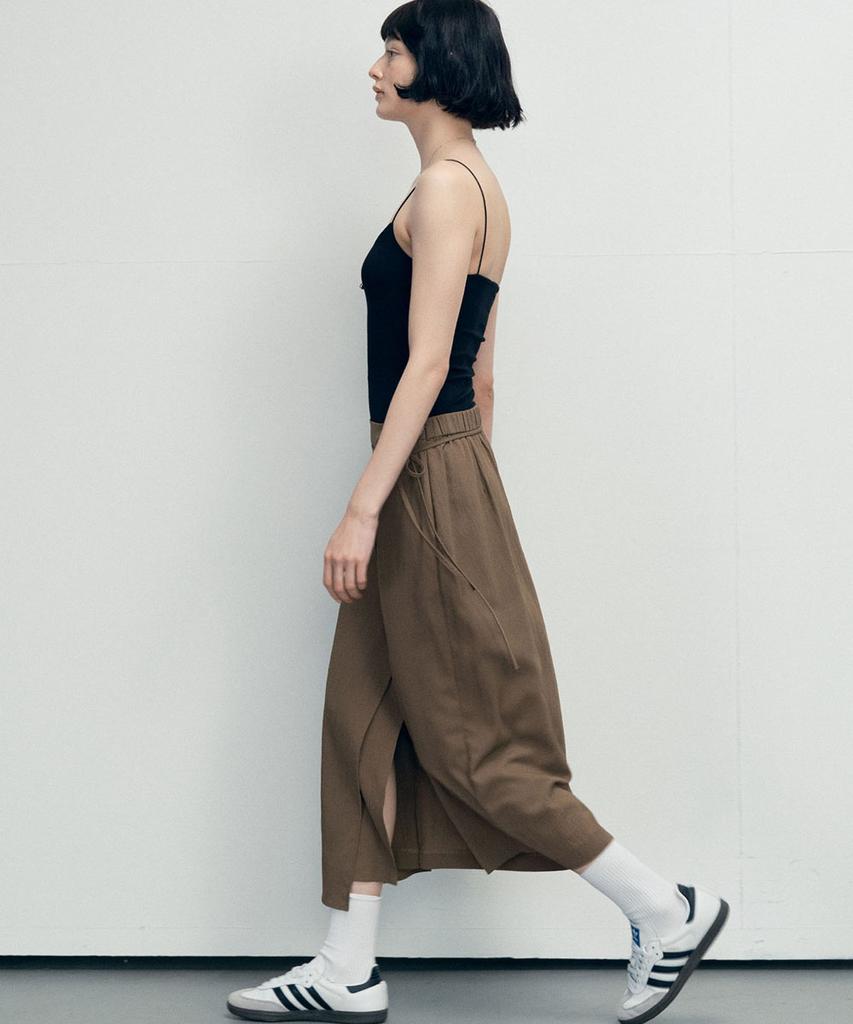 Marop 3115 Crinkle Wrap Skirt (Dark Beige)