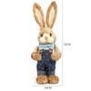Cute Easter Simulation Straw Bunny Handmade Straw Easter Rabbit Statue Desktop Ornaments Home Decorative Bunny Figurine Kid Gift