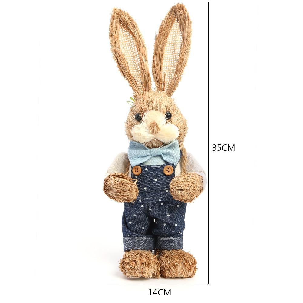 

35*14cm Artificial Bunny 2025 Easter Decoration Cute Handicrafts Simulation Cute Rabbit Ornament Decor for Bedroom Living Room