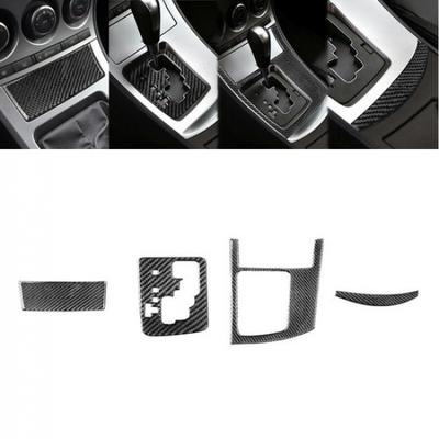 Set Bright Carbon Fiber Car Cetner Gear Shift Panel Sticker For Mazda 3 10 12