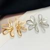 Vintage Steampunk Exaggerated Design Big Stud Earrings for Women High Quality Alloy Hollowed Flower Petal Personality Earring