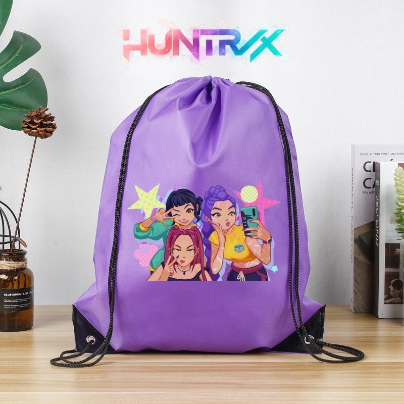 Huntress Girls Cosplay Drawstring Backpack Lightweight Polyester String Bag for Marathon Sports Events Gym Travel
