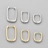 Boucles d'Oreilles Minimalistes Géométriques Ovales Carrées Lisses en Forme de U Bijoux Polyvalents de Tous les Jours Pour Femmes
