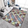 3D Printed Geometric Area Rug – Crystal Velvet Non-Slip Carpet for Living Room & Bedroom, Square Abstract Floor Mat Decor