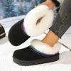 Large size snow boots women's new winter short tube color warm velvet thickened versatile snow shoes