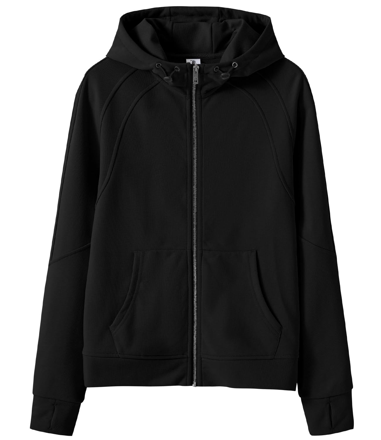 

Gopuune Sweatshirt with for and with Thumb Wear Size Women s Full-Zip Hoodie, Hood, Moisture-Wicking, Stretch, Running, Hiking, Golf, Sports, More,