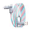 Zinc Alloy 4-in-1 Flowing Light 100W 40Mbps PD Fast Charging USB Type-C Retractable Data Transfer Cable 12-24V Tesla Model 3/Y