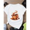 European Size Cup Pumpkin Women's Plus Size Sports Short Sleeve T-Shirt