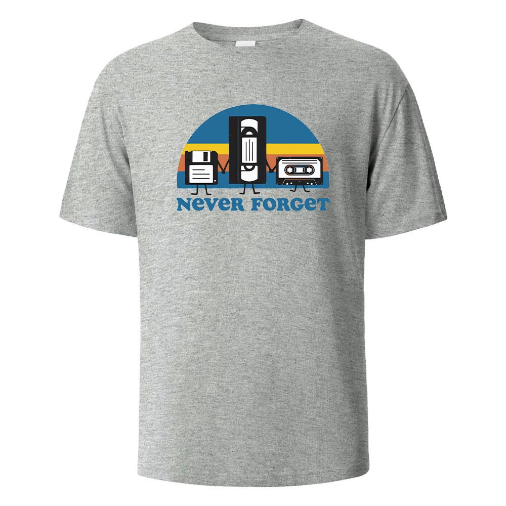 Never Forget Print T Shirts 100% Cotton Summer Tees For Men Women Oversize Casual Tops T Shirts