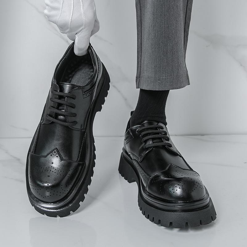 

Foreign trade 2025 new men s shoes British Brock leather shoes men s handmade derby shoes business leisure platform 38