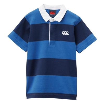 Canterbury Sommer Rugby Trikot für Kinder, Flussblau, Größe 130 (RAJ33401), Kurzarm-Rugbytrikot
