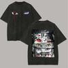 T-shirt in Cotone Lavato Vintage Naruto Shippuden, Maglietta Casual a Maniche Corte con Classico Motivo Anime per Uomini Donne Adolescenti Abbigliamento Quotidiano