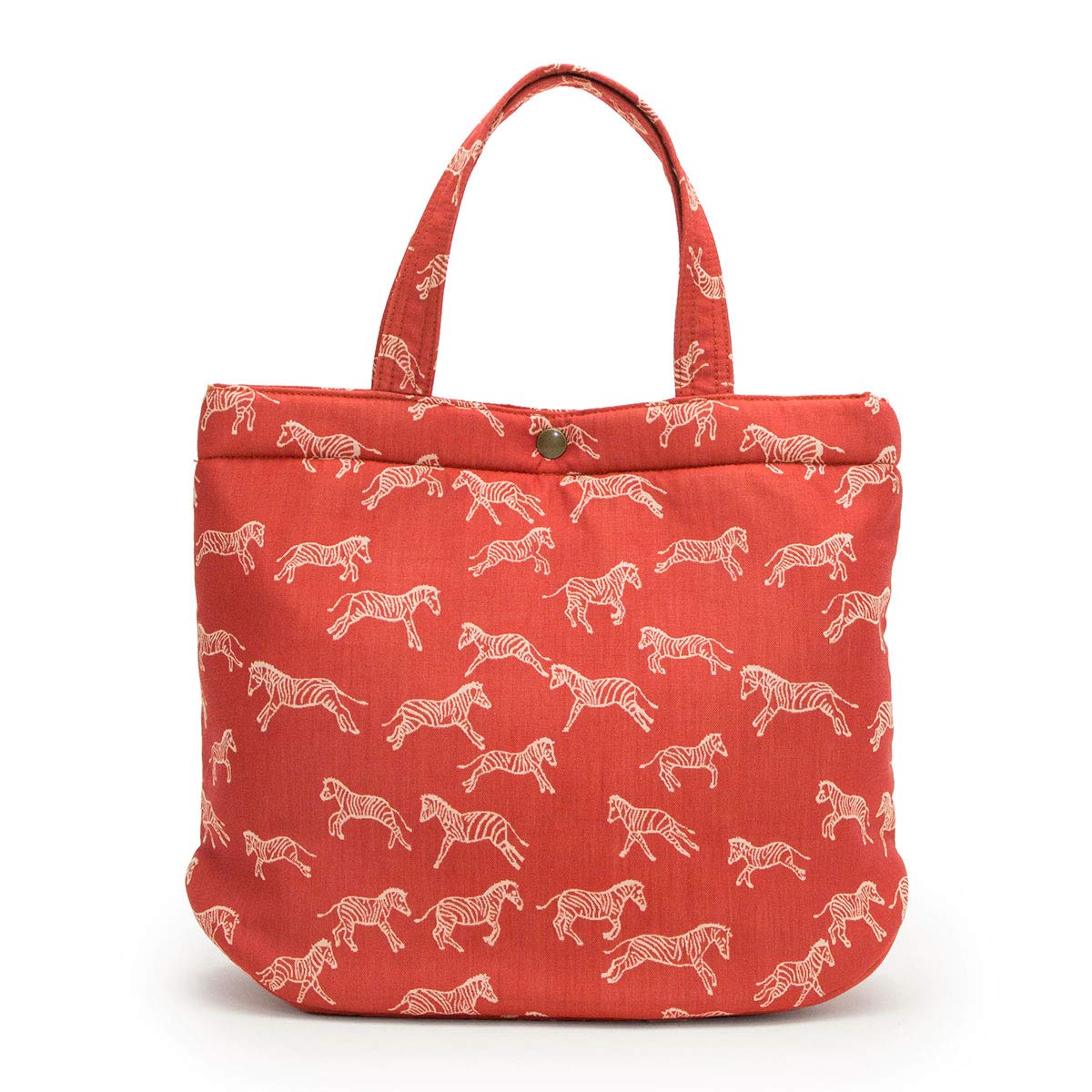 

[Hishi-ya Calen Blosso] Zebra print handbag, Nishijin-style weave (red) червоний