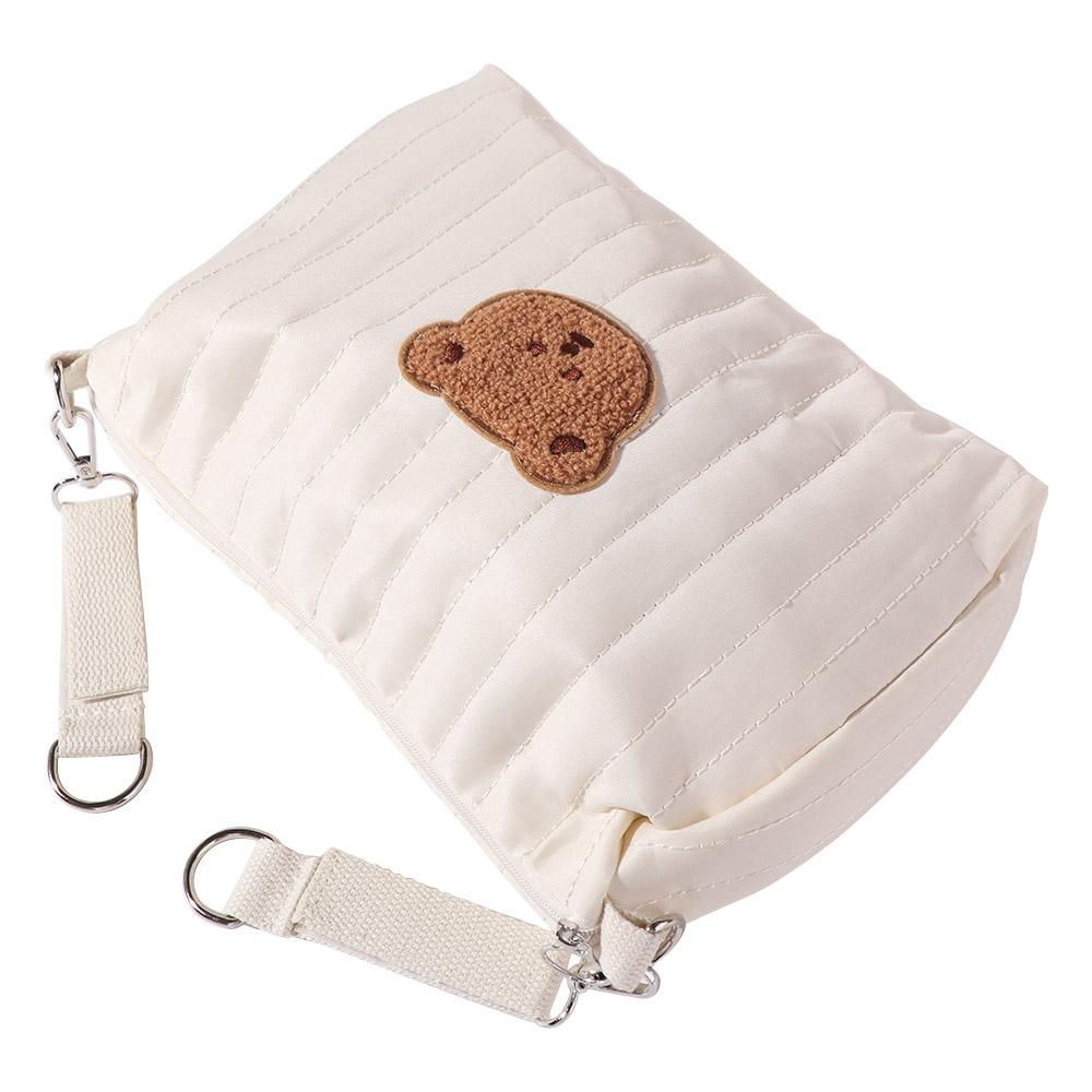 Quilted Cotton Stroller Organizer Bag Bear Mommy Bag Reusable Pram Storage Bag  Baby Stroller Pouch