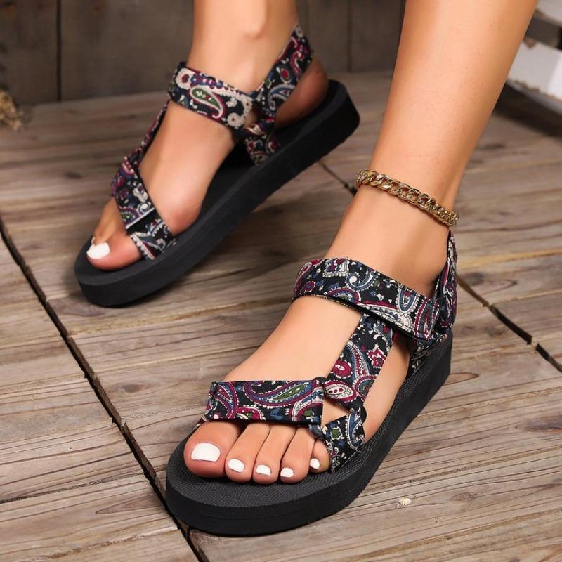 Large Size Sandals Women's Summer Flower Platform Sandals Women's Tea