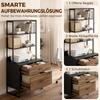 Filing Cabinet with Drawers, Lockable Storage Cabinet with Bookshelf for A4, Letter and Legal Formats, Black
