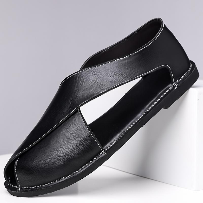 Fashion Stylish Holiday Men Summer Sandals Outdoor Leisure Beach Shoes Comfortable Casual Roma Shoes Simple Leather Man Sandaly Slippers