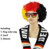 Hot National Team Football Match Wig Flag Glasses 3pcs  Football Fan Cheering Costume Sports Event Party Supplies