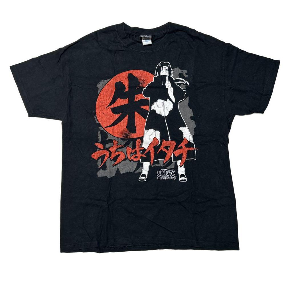 [USED] 2000s Naruto Uchiha Itachi Anime T-Shirt Black L
