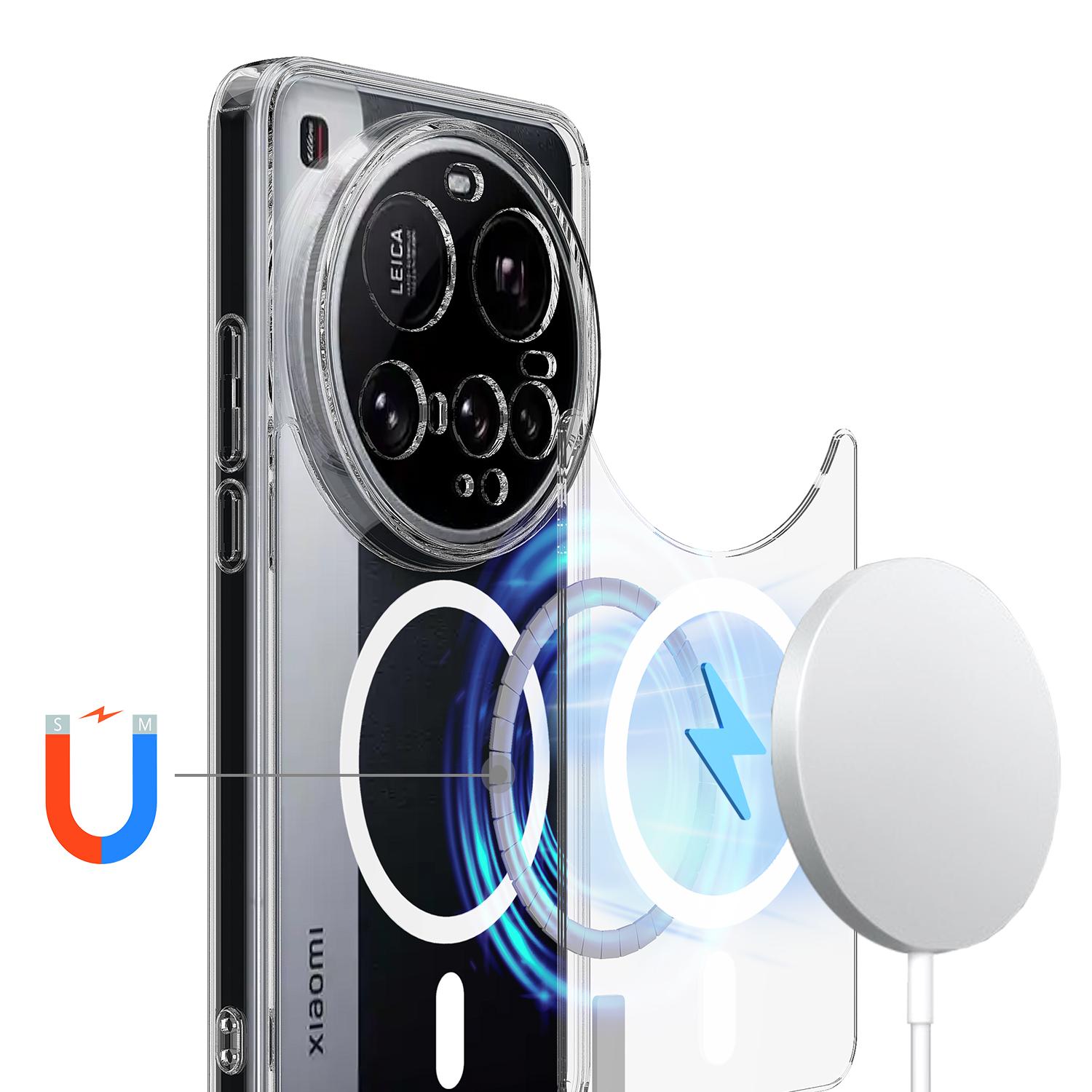 

For Xiaomi 15 Ultra Clear Phone Case Compatible with MagSafe TPU+Acrylic Back Cover Clear