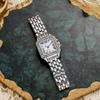 Ladies Exquisite Fashion High Appearance Level Roman Numerals Dial Square Dial Steel Band Quartz Watch.