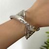 Trend Chunky Gold Color Twisted Cuff Bangle Bracelet for Women Hip Hop Irregular Geometric Wide Wristband Statement Jewelry