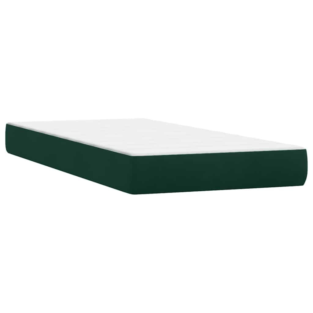 Box Spring Bed with Mattress Dark Green 180 x 220 cm Velvet