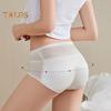 Women Underpants Thin Mesh Patchwork Seamless Mid Waist Butt-lifted Ergonomic Design Fake Butt Padded Butt Enhancer Sponge Hip Pad