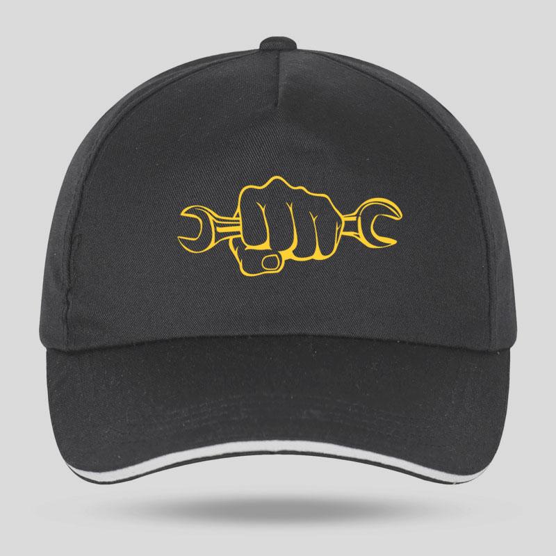 New Unisex Women Fashion Mechanic Holding A Wrench Funny Baseball Caps for Hip Hop Cotton Trucker Cap Bone Dad Hats