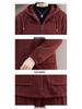 Autumn/Winter Fleece-Lined Corduroy Sportswear Set for Middle-Aged Women