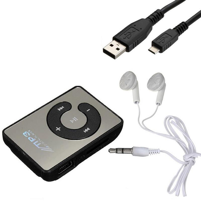 

1 шт. Цукерковий колір Міні-дзеркало Кліп Цифровий MP3-плеєр USB Підтримка SD TF-карти 8 ГБ рожевий