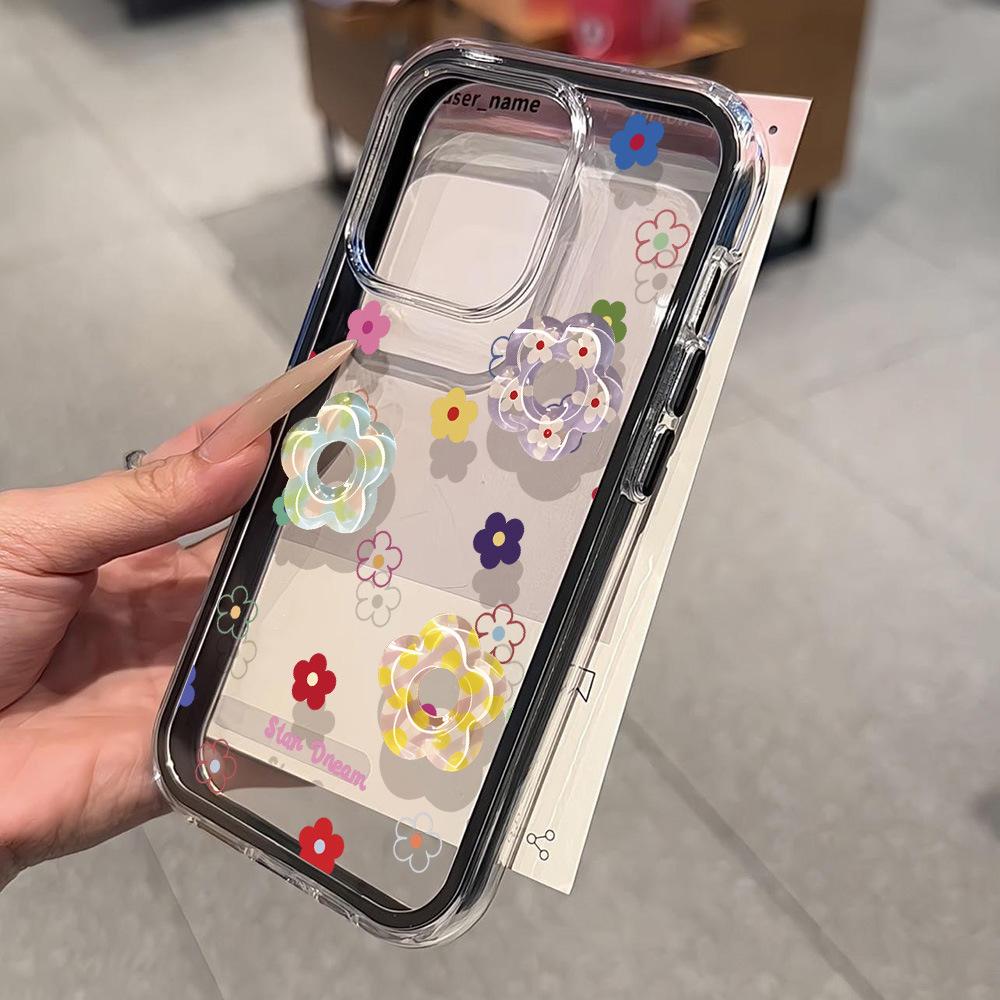 Dopamine graffiti flower for iPhone17 Pro Max mobile phone case 16 simple 15Pro niche