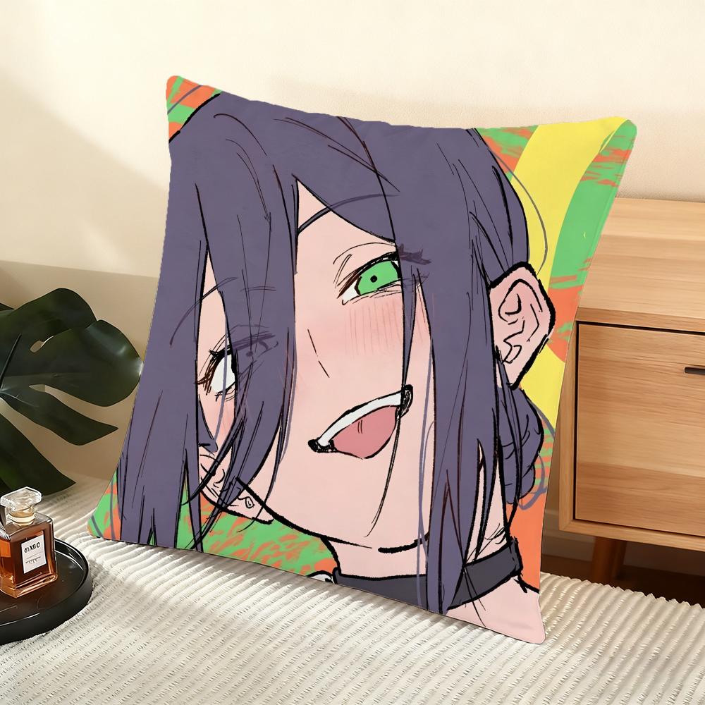 Anime C-Chainsaw Man Cushion Cover Soft Short Plush Pillow Cover Smooth Cozy Texture Aesthetic Cushion Case Home Decor