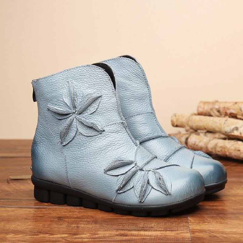 

Водонепроницаемые женские ботильоны, зимние кожаные мокасины, теплые плюшевые зимние ботинки для женщин, повседневные ботинки для отдыха 41