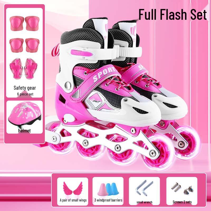 

Adjustable Inline and Ice Skates Set for Children and Adults M (Adjustable, Fits Size 33-37)