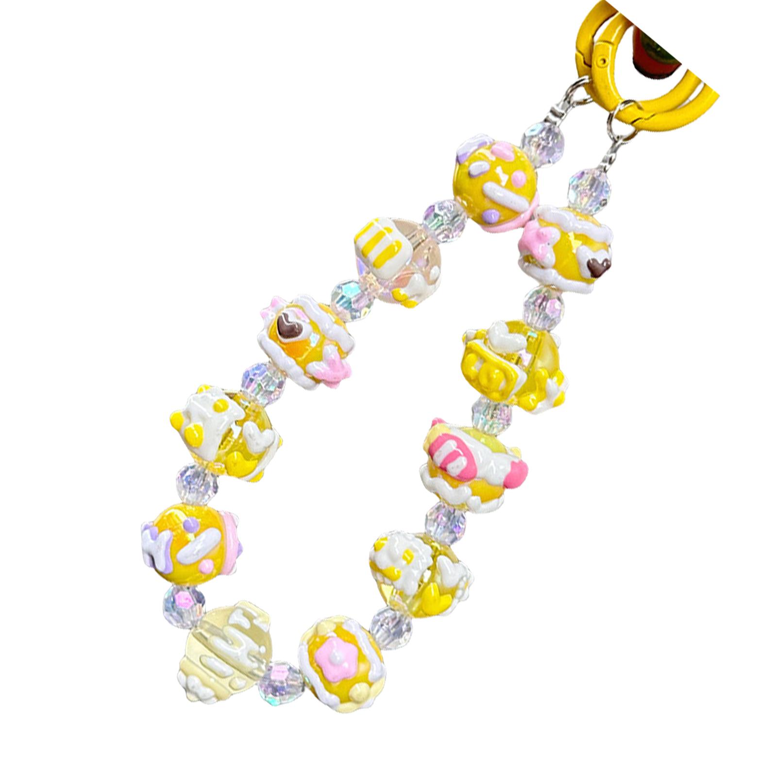 

Привлекательная цепочка для мобильного телефона, шнурок для мобильного телефона из бисера ручной работы для женщин и девочек, ремешок для телефона, ювелирные изделия, устойчивые к падениям жёлтый