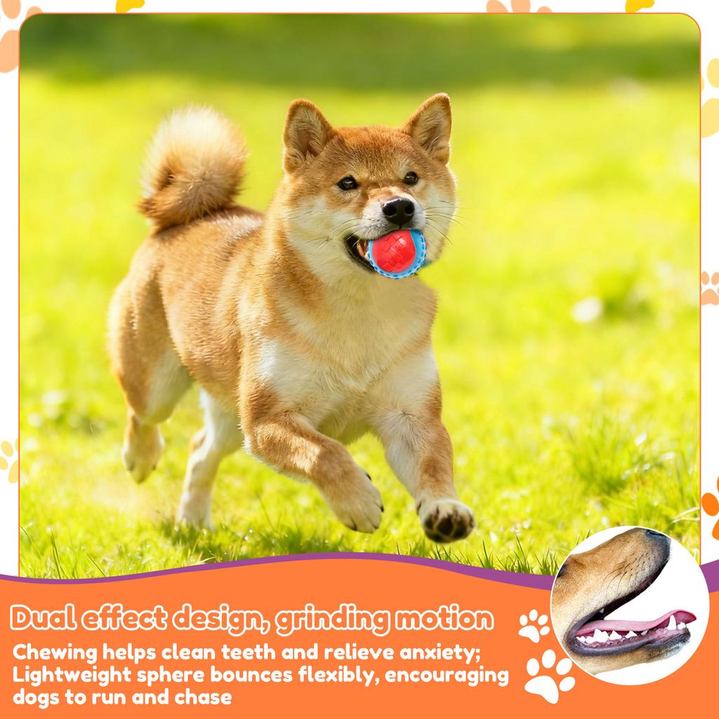 Dogs Interactive Toys Squeaky Dog Ball Strong Bite Resistance Squeaky Dog Toy for Training and Boredom Chew Ball Dogs Toys