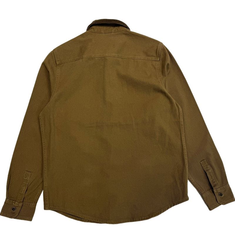 Men's Spring and Autumn Pure Cotton Twill Shirt, American Casual Workwear Corduroy Lapel Thin Jacket