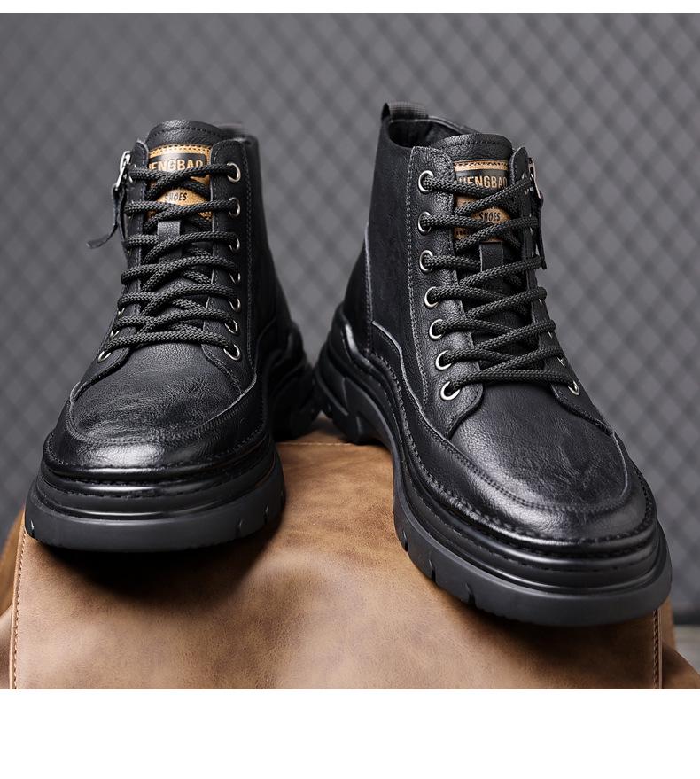 2024 Men's High-Top Martin Boots - Thickened Autumn/Winter Plus Velvet Cotton Sneakers