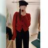 Temperament Bow Button Knitted Cardigan Women's Versatile Skinny Sweater Jacket Women's Top