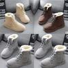 Women's Winter Warm Faux Suede Fur Lined Lace-up Ankle Boots For Snow Days