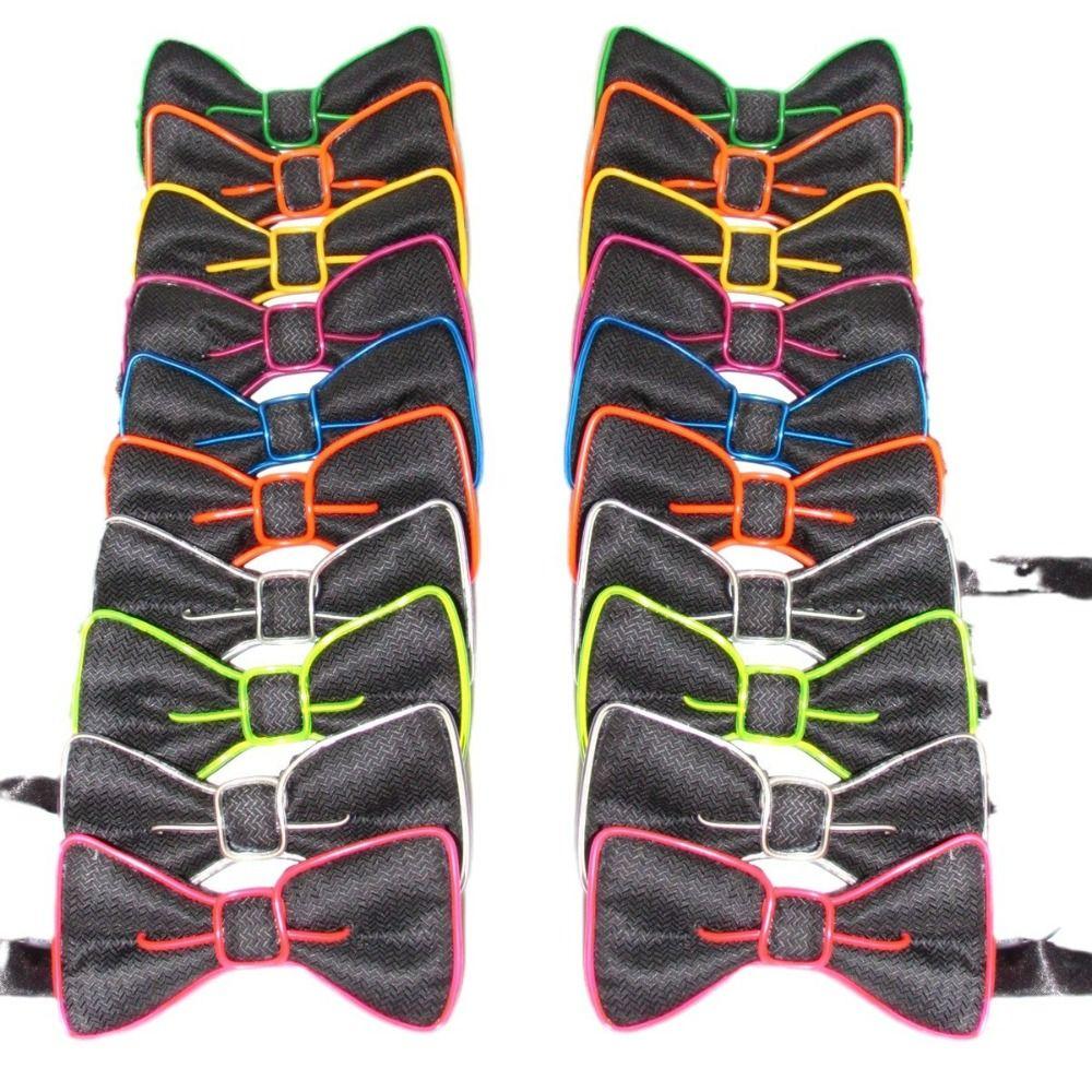 10 Colors Luminous Colored Ties EL Wire Stage Prop Clothing  Party Halloween Christmas