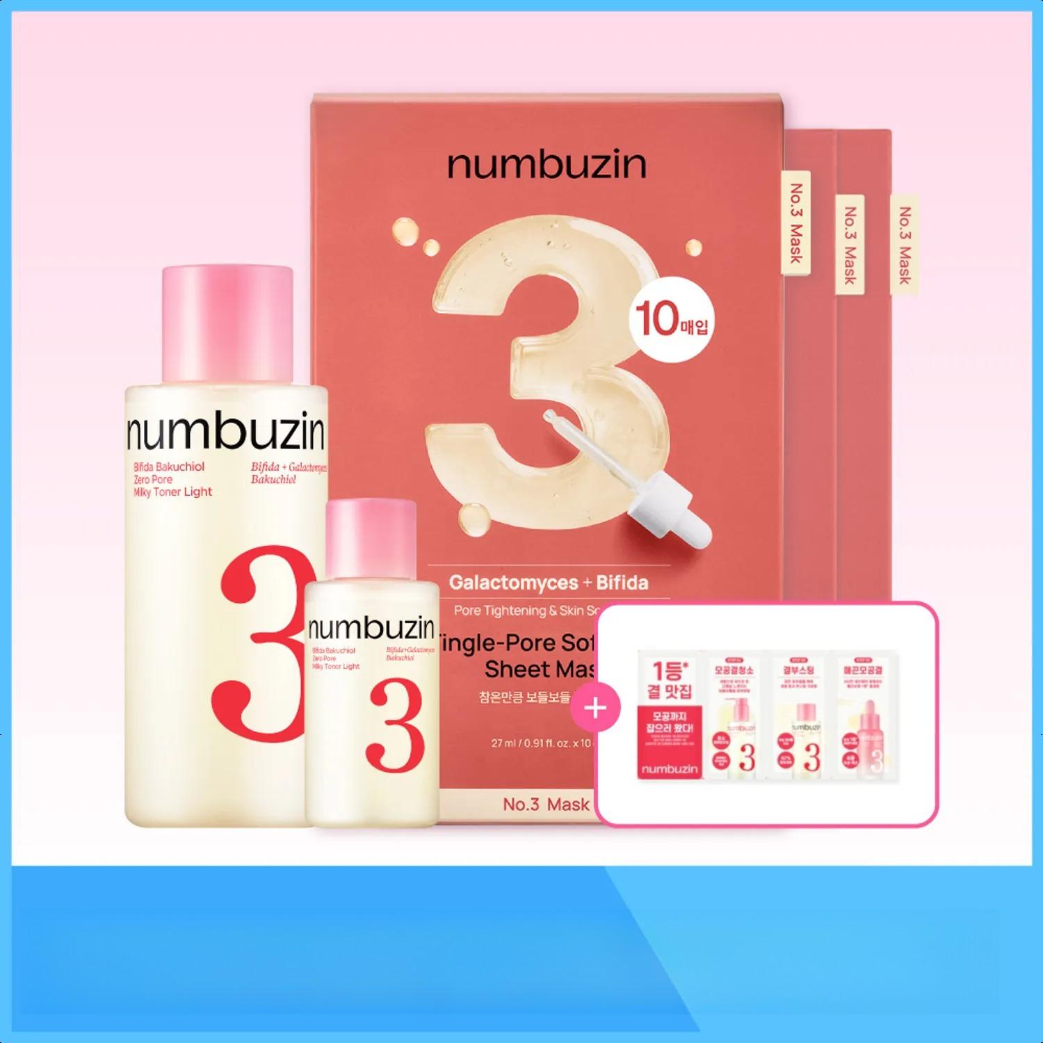 numbuzin No.3 Silky Texture Set (Mask 10ea+2ea + Toner 200ml+50ml) Silky Texture Set