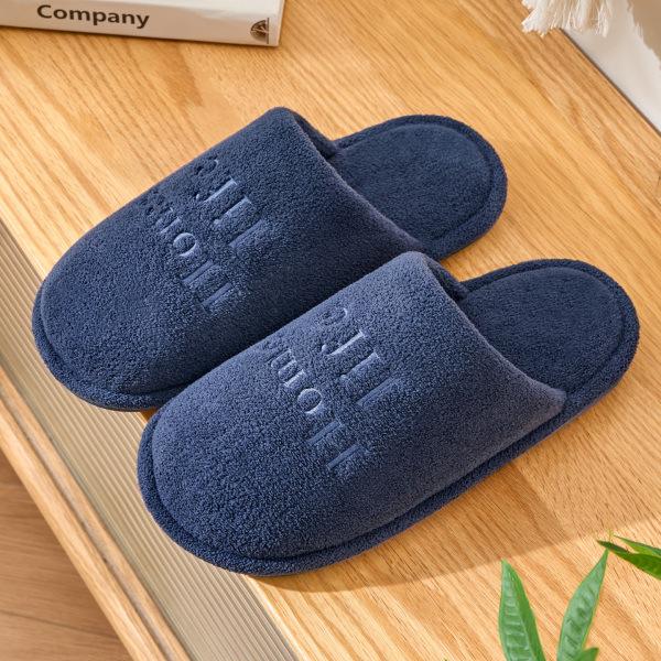 Winter high-end cotton slippers indoor home soft bottom non-slip piled warm large size plush cotton tow