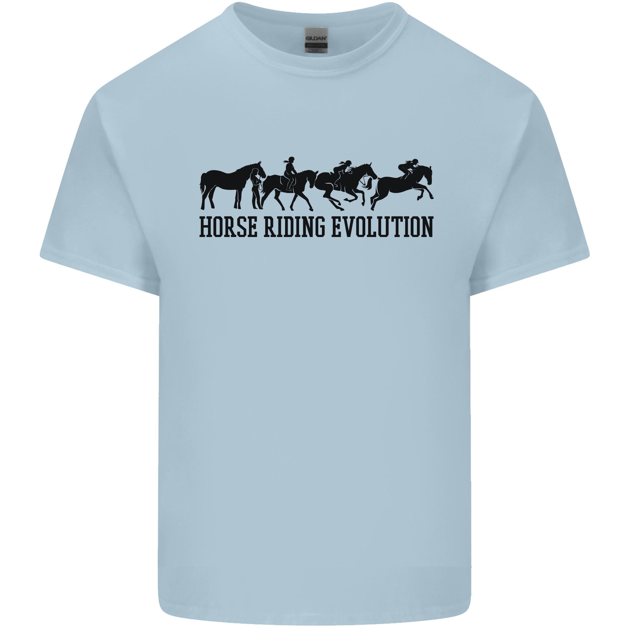 Equestrian Horse Riding Evolution Unisexs Light Cotton TShirt S